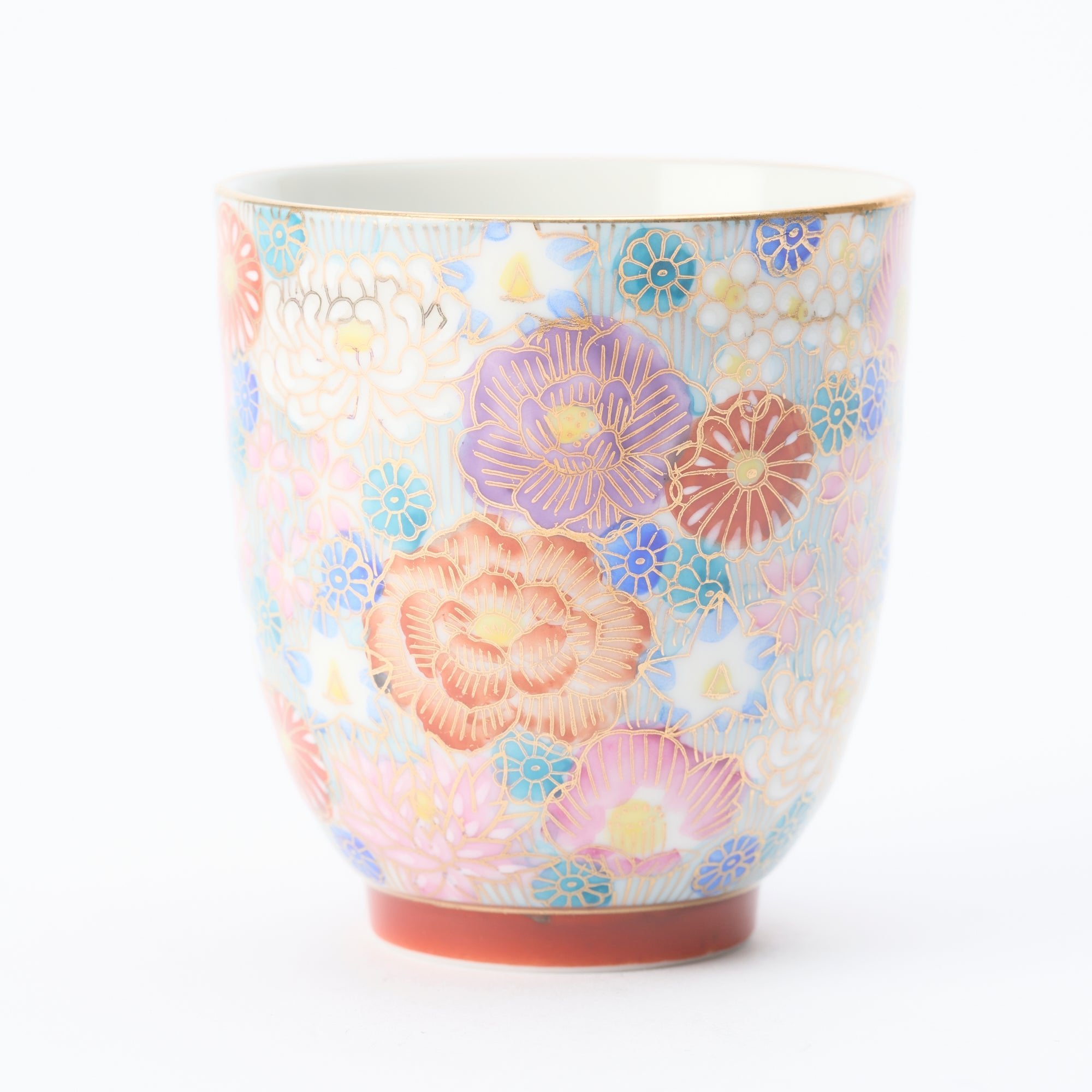 Taishi Kiln Hanazume Kutani Yunomi Japanese Teacup - MUSUBI KILN - Quality Japanese Tableware and Gift