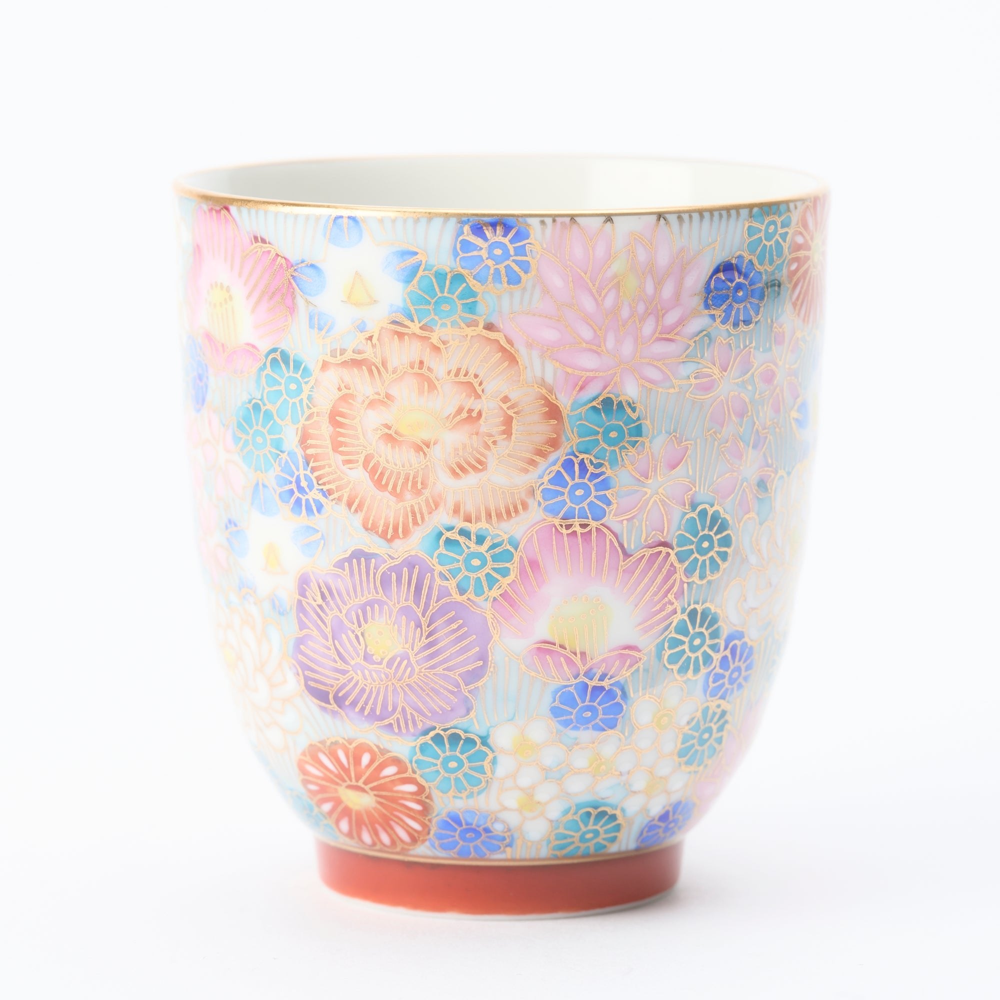 Taishi Kiln Hanazume Kutani Yunomi Japanese Teacup - MUSUBI KILN - Quality Japanese Tableware and Gift