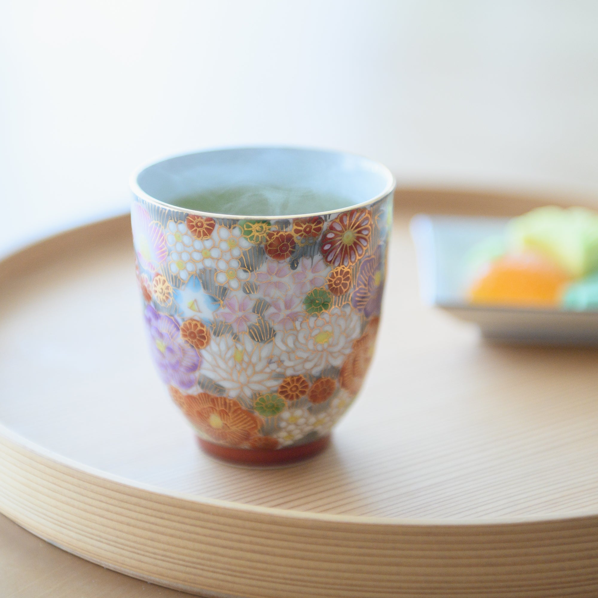 Taishi Kiln Hanazume Kutani Yunomi Japanese Teacup - MUSUBI KILN - Quality Japanese Tableware and Gift