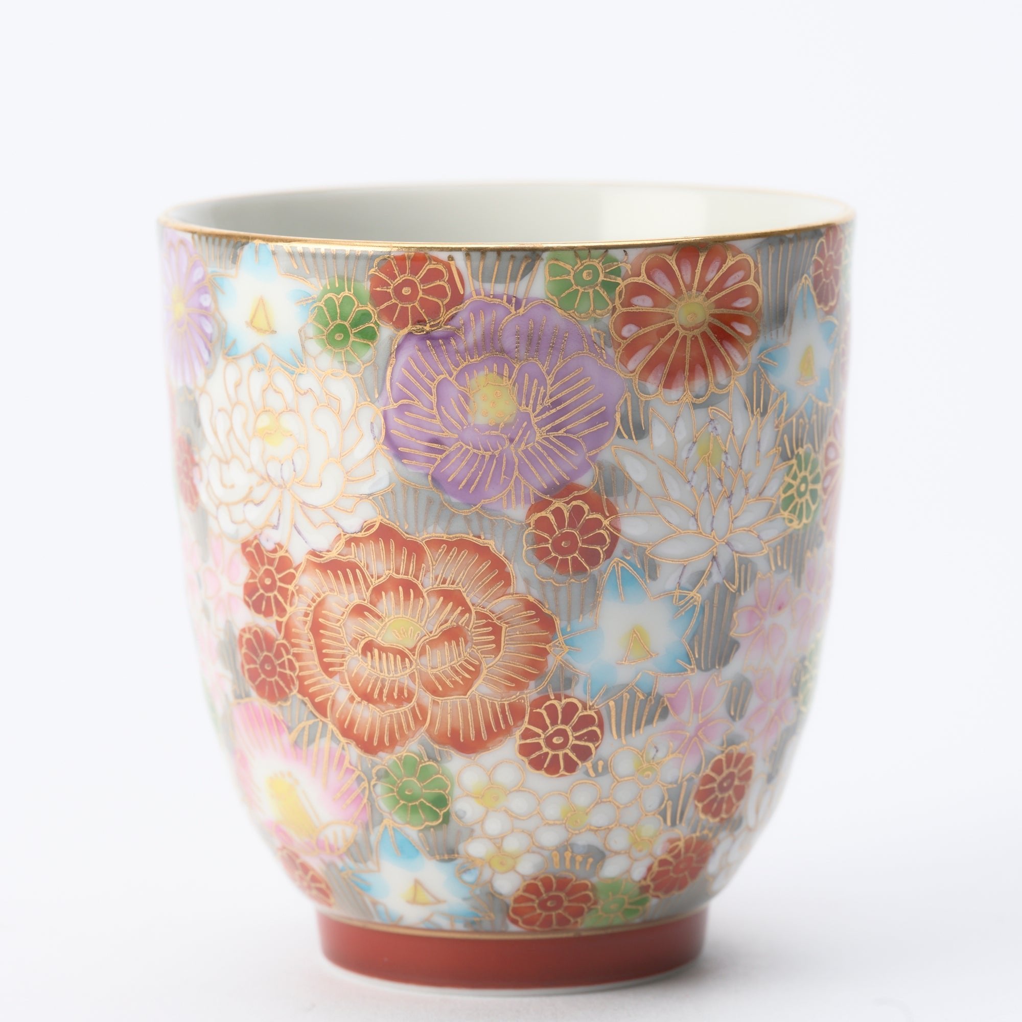 Taishi Kiln Hanazume Kutani Yunomi Japanese Teacup - MUSUBI KILN - Quality Japanese Tableware and Gift