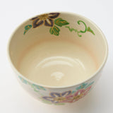 Tanaka Toubou Clematis Kyo Ware Matcha Bowl Chawan - MUSUBI KILN - Quality Japanese Tableware and Gift