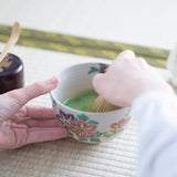 Tanaka Toubou Clematis Kyo Ware Matcha Bowl Chawan - MUSUBI KILN - Quality Japanese Tableware and Gift