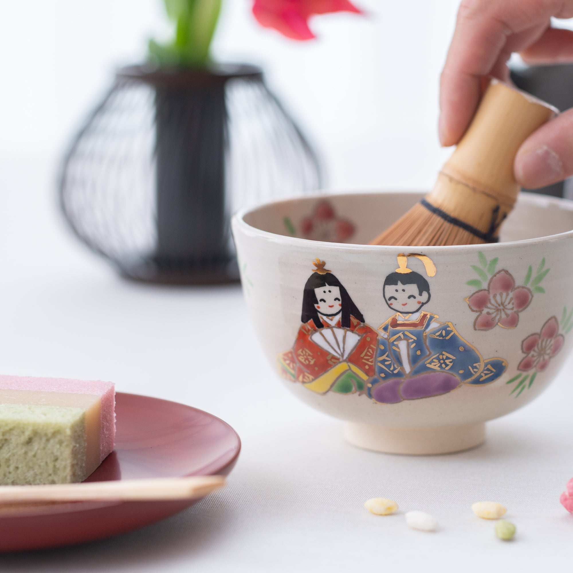 Tanaka Toubou Hinamatsuri Kyo Ware Matcha Bowl Chawan - MUSUBI KILN - Quality Japanese Tableware and Gift