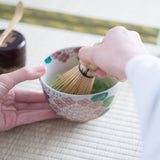 Tanaka Toubou Hydrangea Kyo Ware Matcha Bowl Chawan - MUSUBI KILN - Quality Japanese Tableware and Gift