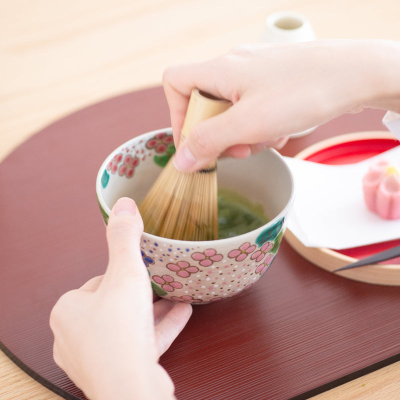 Tanaka Toubou Hydrangea Kyo Ware Matcha Bowl Chawan - MUSUBI KILN - Quality Japanese Tableware and Gift