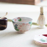 Tanaka Toubou Hydrangea Kyo Ware Matcha Bowl Chawan - MUSUBI KILN - Quality Japanese Tableware and Gift