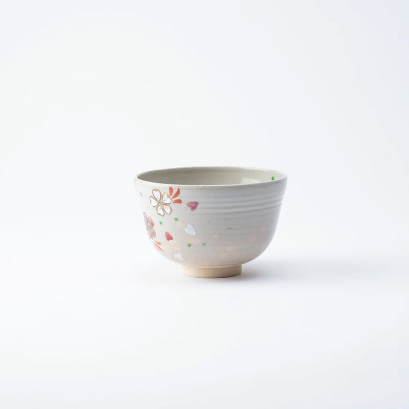 Tanaka Toubou Sakura and Moon Kyo Ware Matcha Bowl Chawan - MUSUBI KILN - Quality Japanese Tableware and Gift