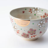 Tanaka Toubou Sakura and Moon Kyo Ware Matcha Bowl Chawan - MUSUBI KILN - Quality Japanese Tableware and Gift