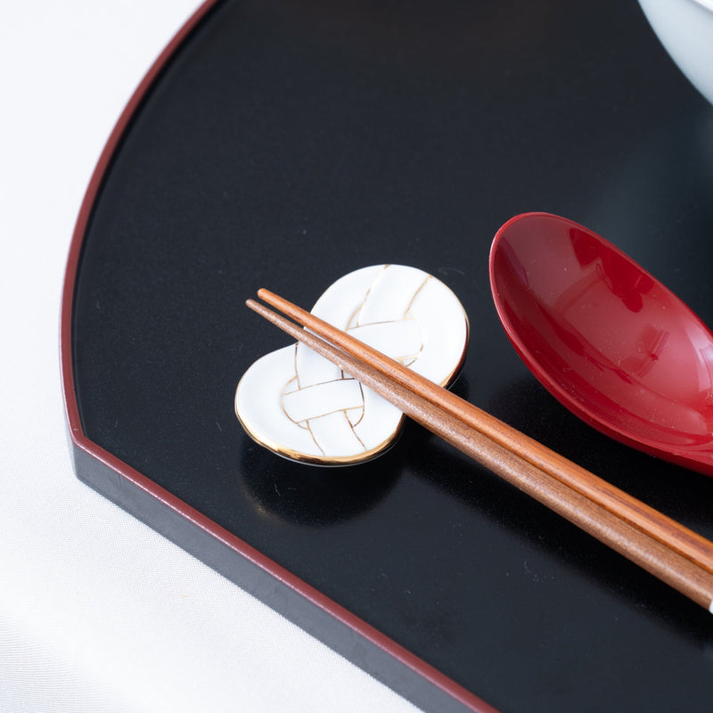 Tasei Kiln Awaji Knot Arita Chopstick Rest - MUSUBI KILN - Quality Japanese Tableware and Gift