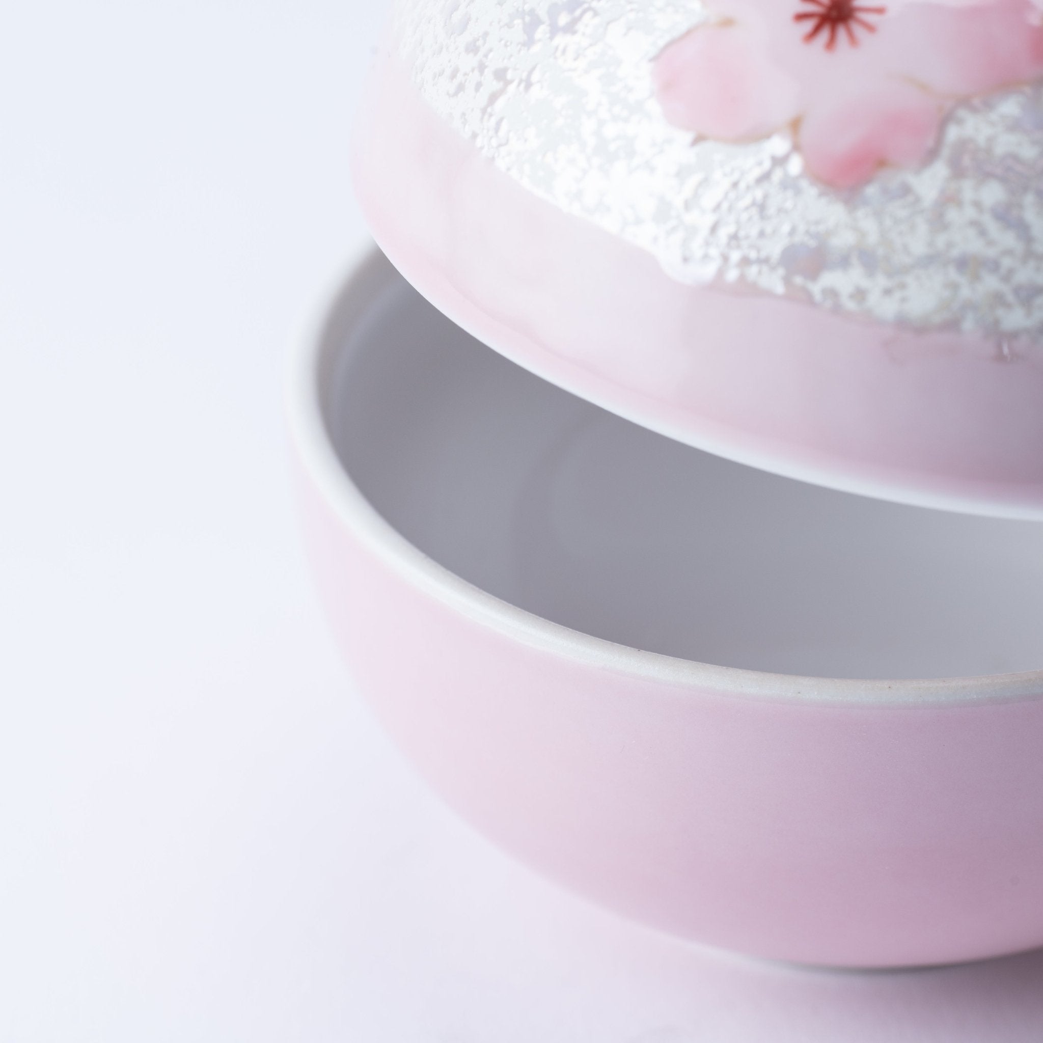 Tasei Kiln Lustrous Pink Sakura Arita Ware Candy Box with Lid - MUSUBI KILN - Quality Japanese Tableware and Gift