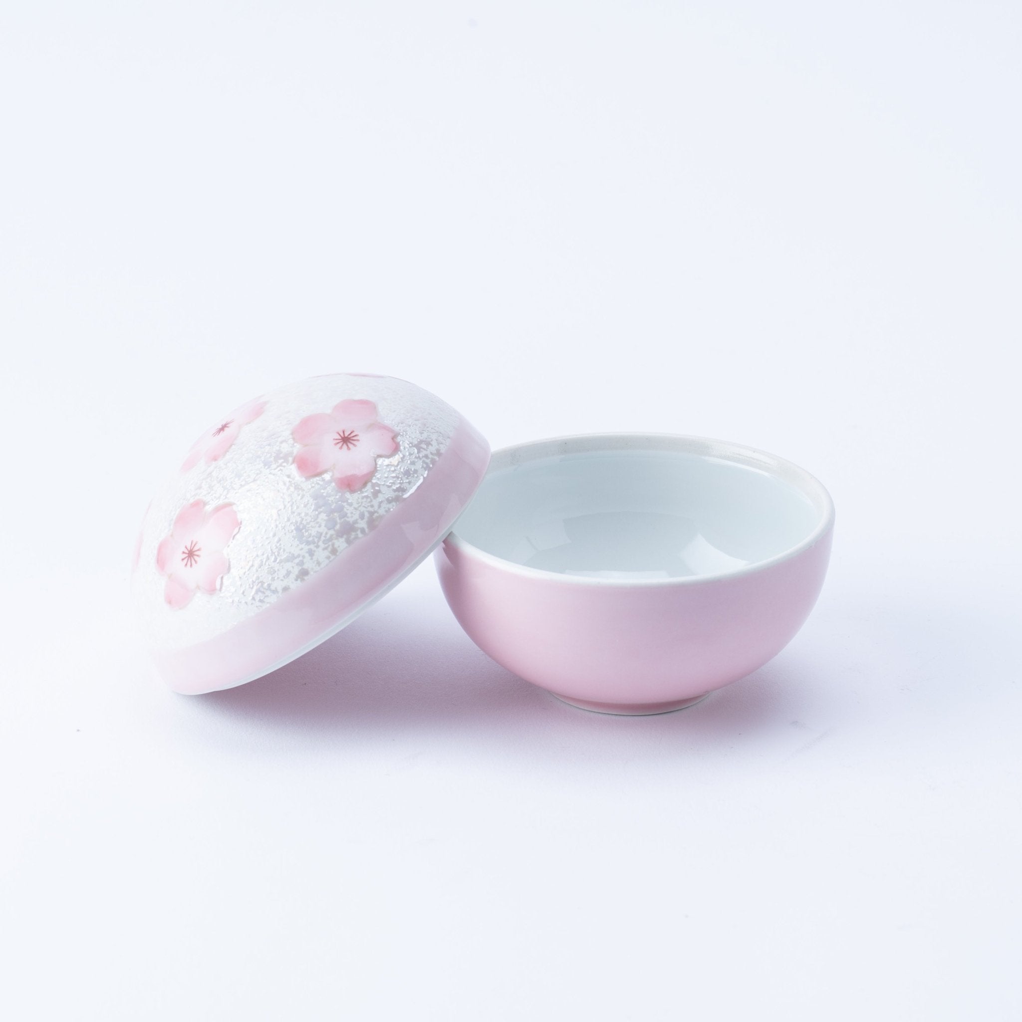 Tasei Kiln Lustrous Pink Sakura Arita Ware Candy Box with Lid - MUSUBI KILN - Quality Japanese Tableware and Gift