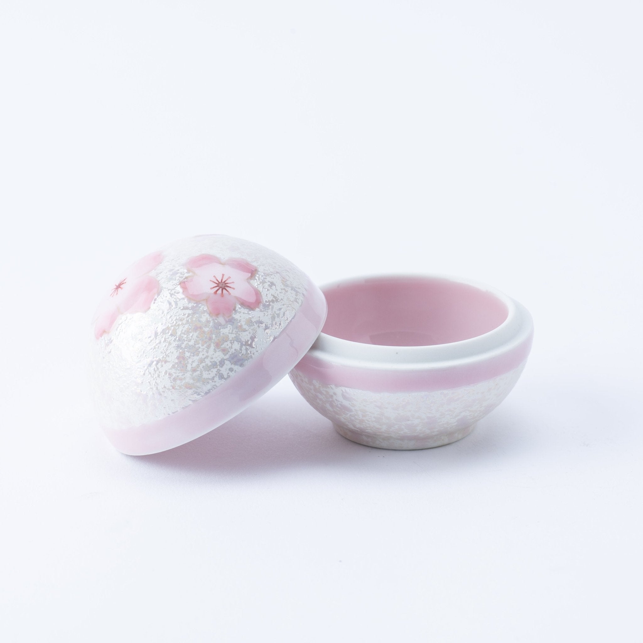 Tasei Kiln Lustrous Pink Sakura Arita Ware Small Candy Box with Lid - MUSUBI KILN - Quality Japanese Tableware and Gift