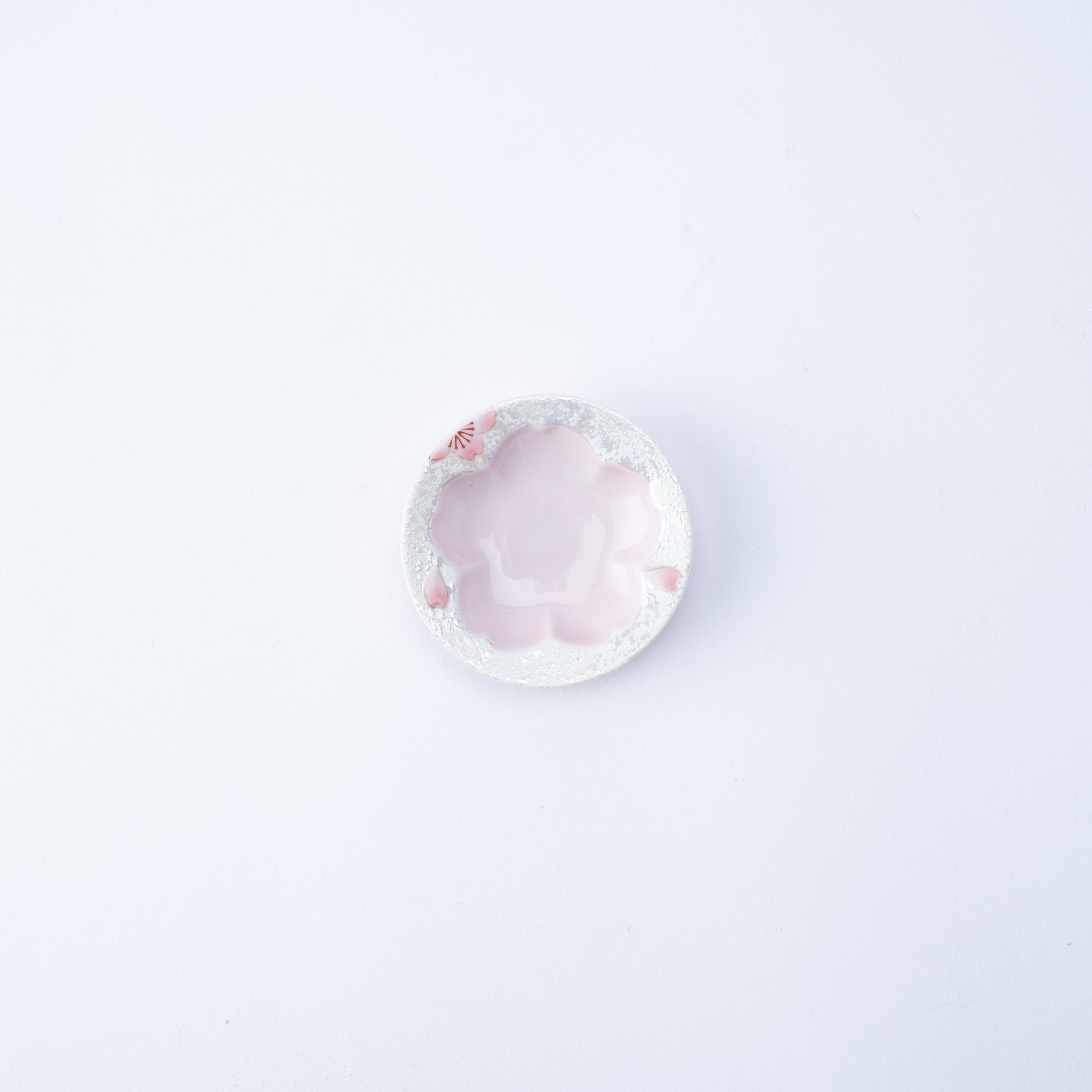 Tasei Kiln Lustrous Pink Sakura Arita Ware Small Sauce Plate - MUSUBI KILN - Quality Japanese Tableware and Gift