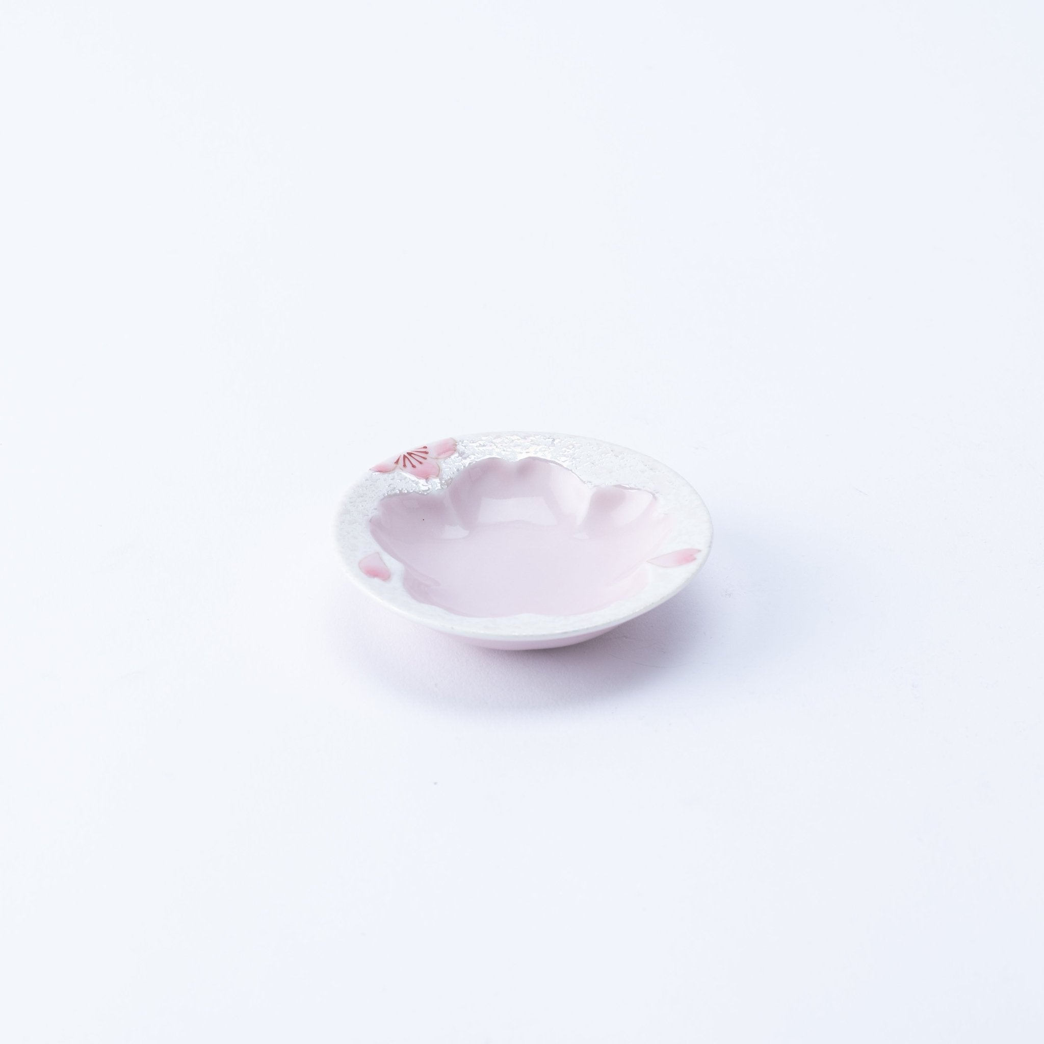 Tasei Kiln Lustrous Pink Sakura Arita Ware Small Sauce Plate - MUSUBI KILN - Quality Japanese Tableware and Gift