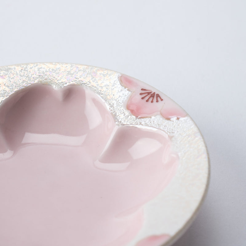 Tasei Kiln Lustrous Sakura Pink Arita Ware Sauce Plate - MUSUBI KILN - Quality Japanese Tableware and Gift