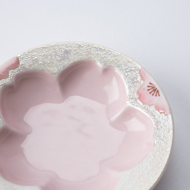 Tasei Kiln Lustrous Sakura Pink Arita Ware Sauce Plate - MUSUBI KILN - Quality Japanese Tableware and Gift