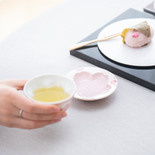 Tasei Kiln Lustrous Sakura Pink Arita Ware Sauce Plate - MUSUBI KILN - Quality Japanese Tableware and Gift