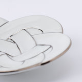 Tasei Kiln Plum Blossom Knot Arita Sauce Plate - MUSUBI KILN - Quality Japanese Tableware and Gift