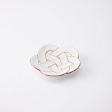 Tasei Kiln Plum Blossom Knot Arita Sauce Plate - MUSUBI KILN - Quality Japanese Tableware and Gift