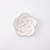 Tasei Kiln Plum Blossom Knot Arita Sauce Plate - MUSUBI KILN - Quality Japanese Tableware and Gift