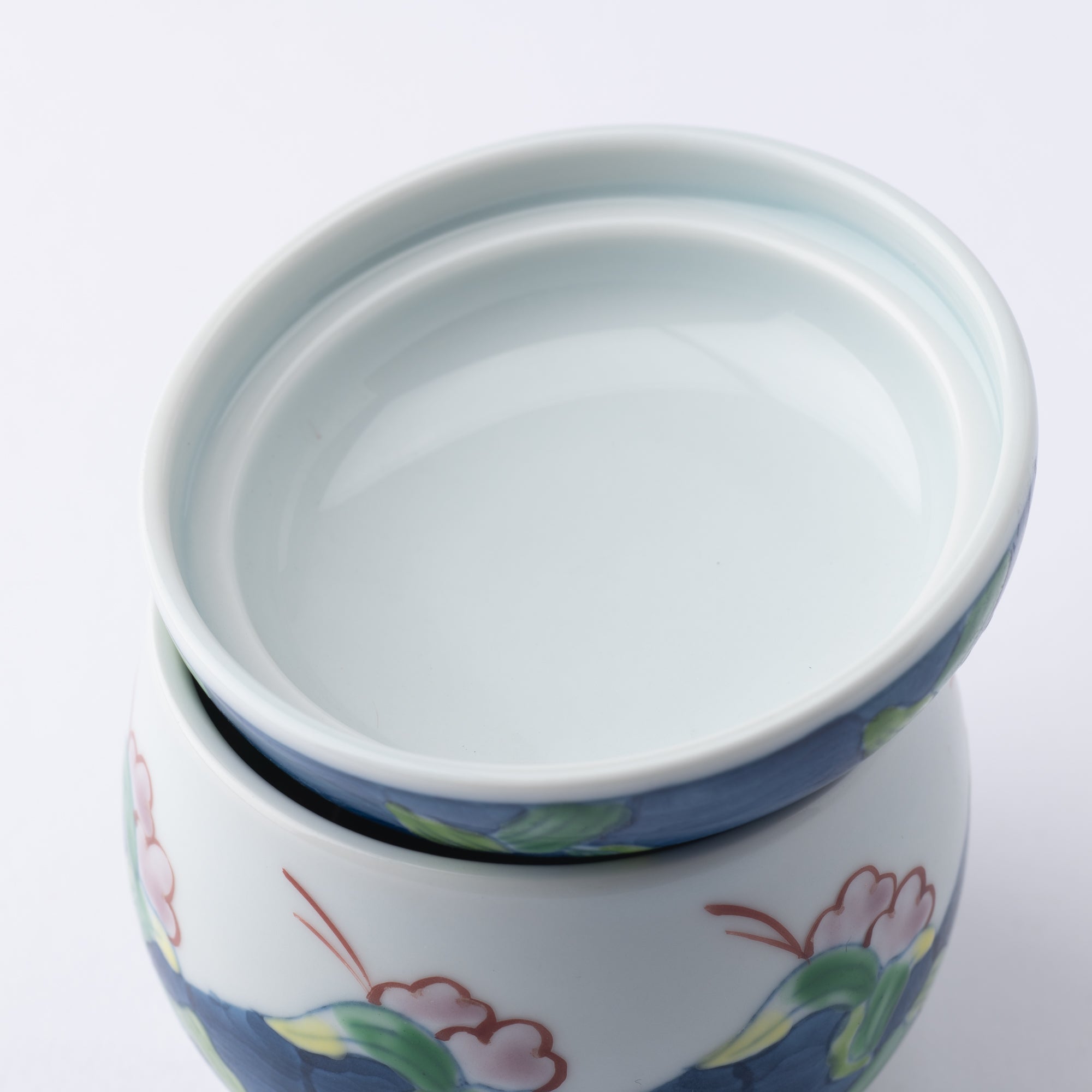 Tasei Kiln Purple Flower Arita Chawanmushi Bowl - MUSUBI KILN - Quality Japanese Tableware and Gift