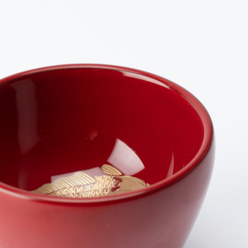 Taya Shikkiten Swimming Koi Fish Wajima Lacquerware Guinomi Sake Cup - MUSUBI KILN - Quality Japanese Tableware and Gift