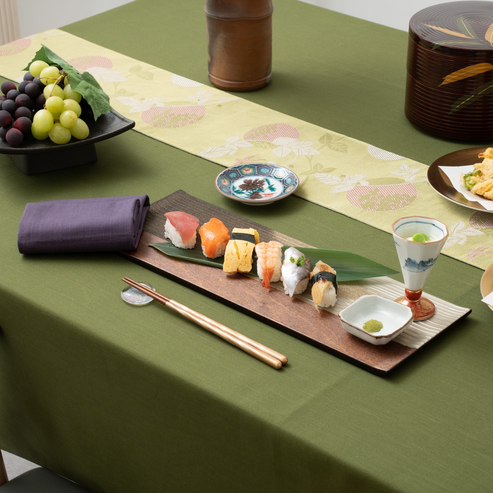 Tin Ginsai Echizen Lacquerware Serving Tray - MUSUBI KILN - Quality Japanese Tableware and Gift