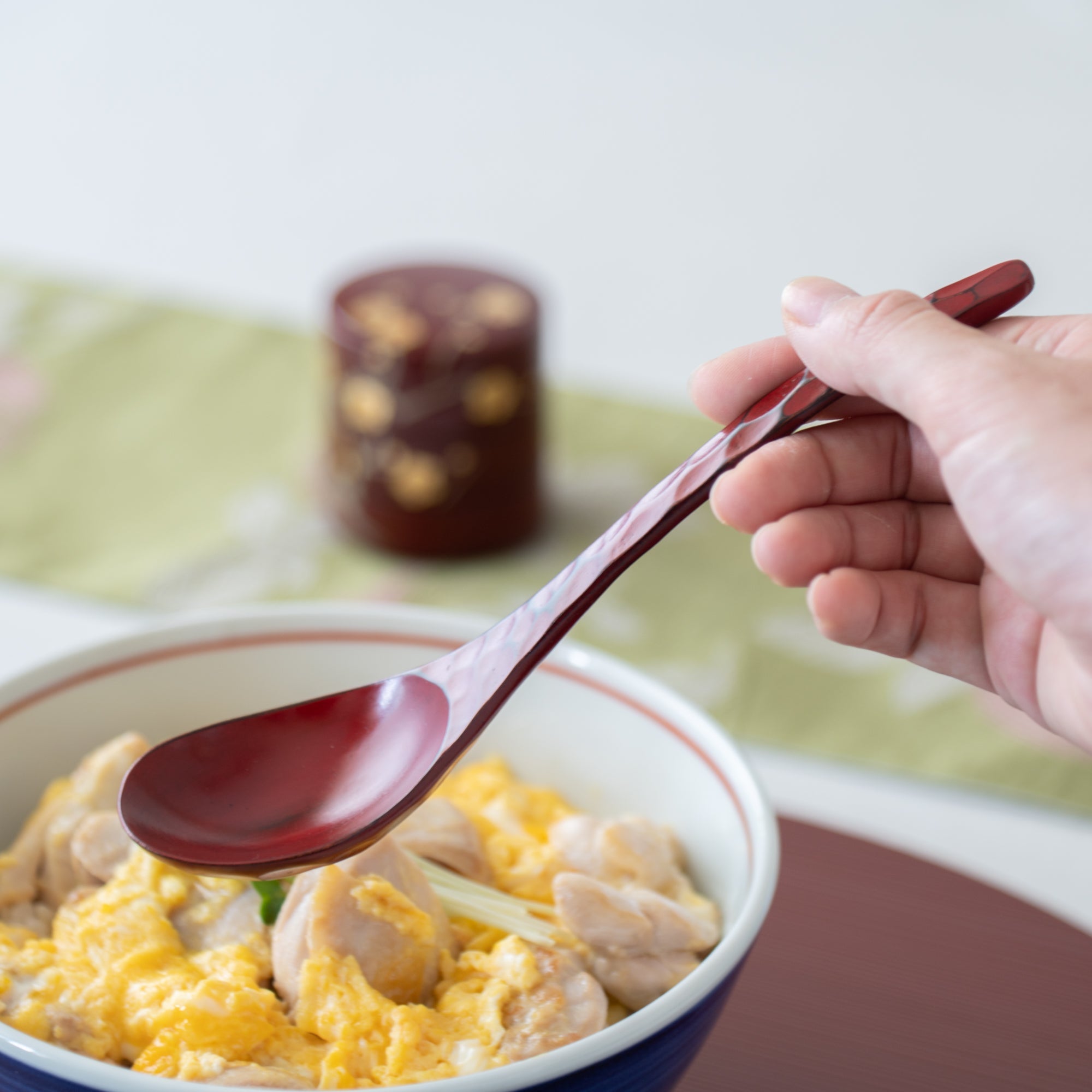 Tortoiseshell Pattern Yamanaka Lacquerware Ramen Spoon - MUSUBI KILN - Quality Japanese Tableware and Gift