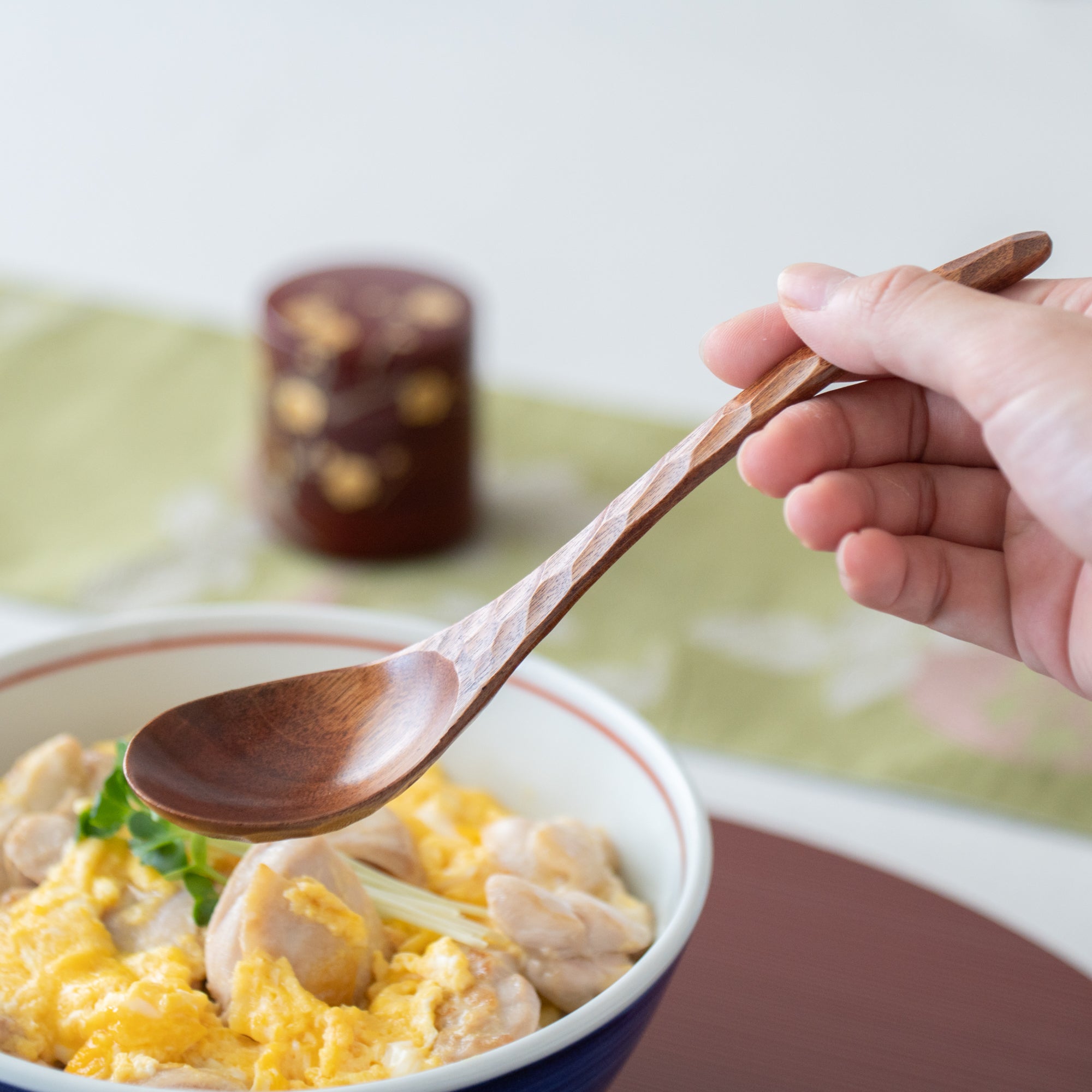 Tortoiseshell Pattern Yamanaka Lacquerware Ramen Spoon - MUSUBI KILN - Quality Japanese Tableware and Gift