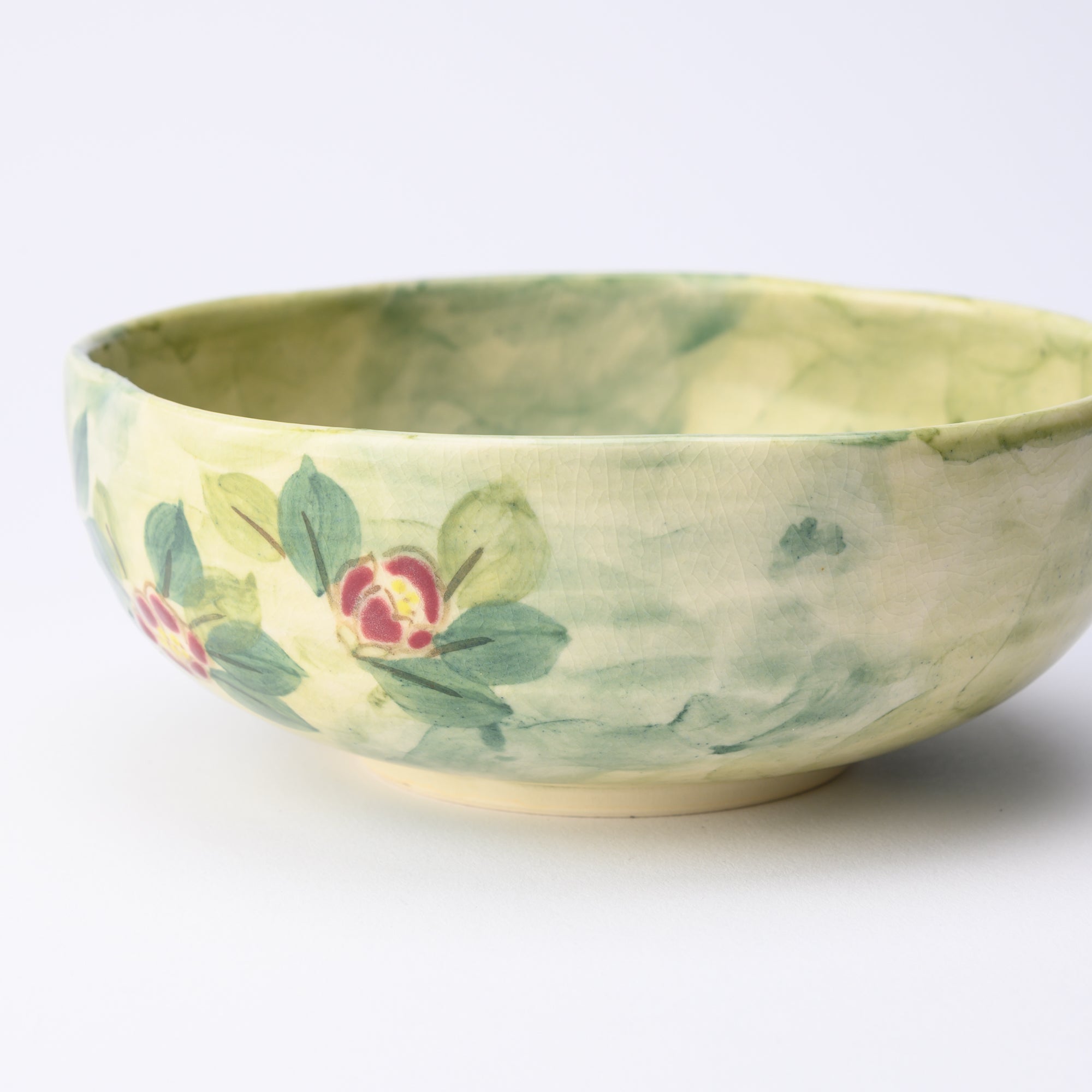 Tosen Kiln Camellia Kiyomizu Ware Bowl - MUSUBI KILN - Quality Japanese Tableware and Gift