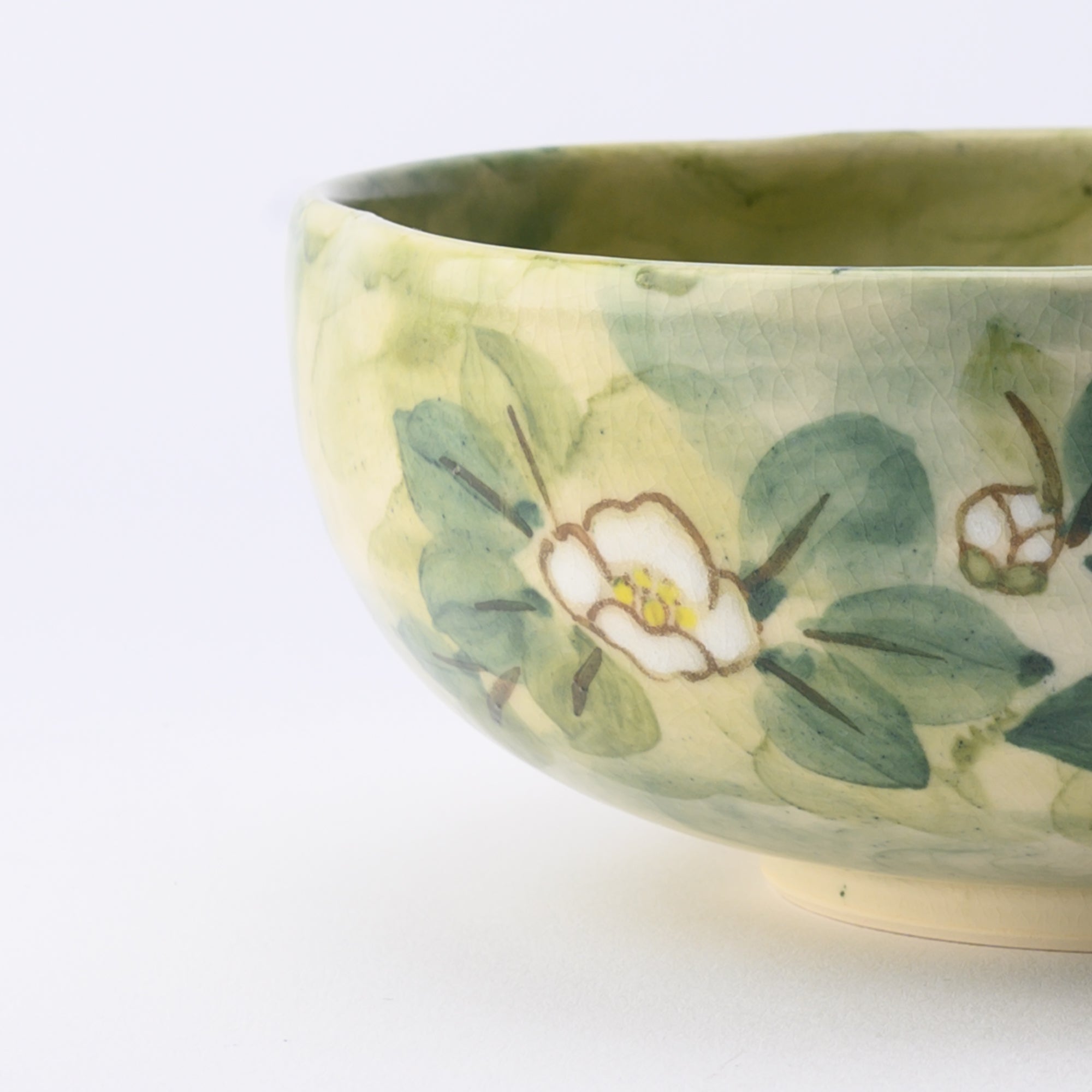 Tosen Kiln Camellia Kiyomizu Ware Bowl - MUSUBI KILN - Quality Japanese Tableware and Gift