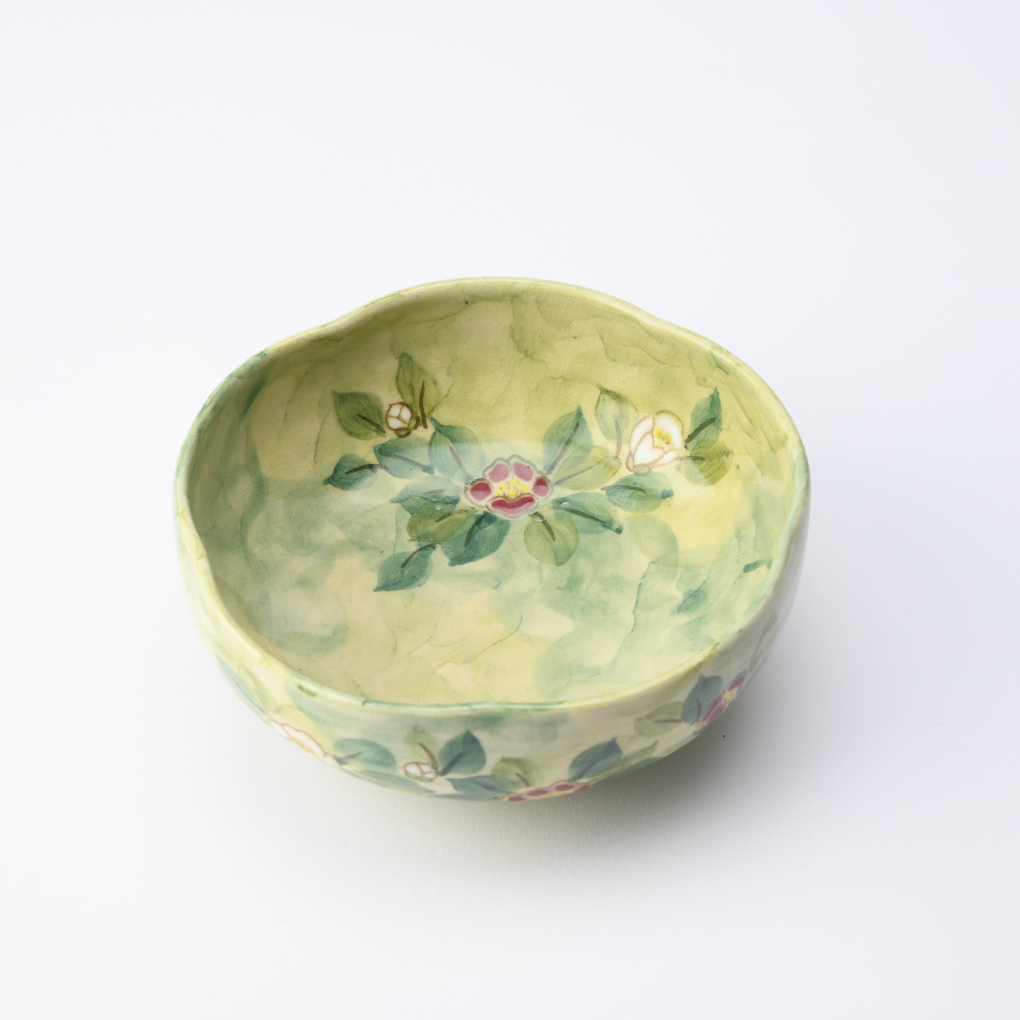 Tosen Kiln Camellia Kiyomizu Ware Bowl - MUSUBI KILN - Quality Japanese Tableware and Gift