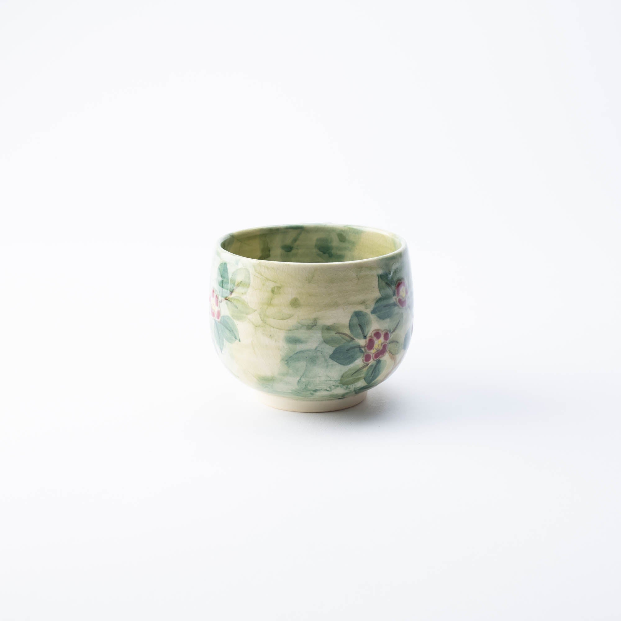 Tosen Kiln Camellia Kiyomizu Ware Cafe au Lait Mug - MUSUBI KILN - Quality Japanese Tableware and Gift