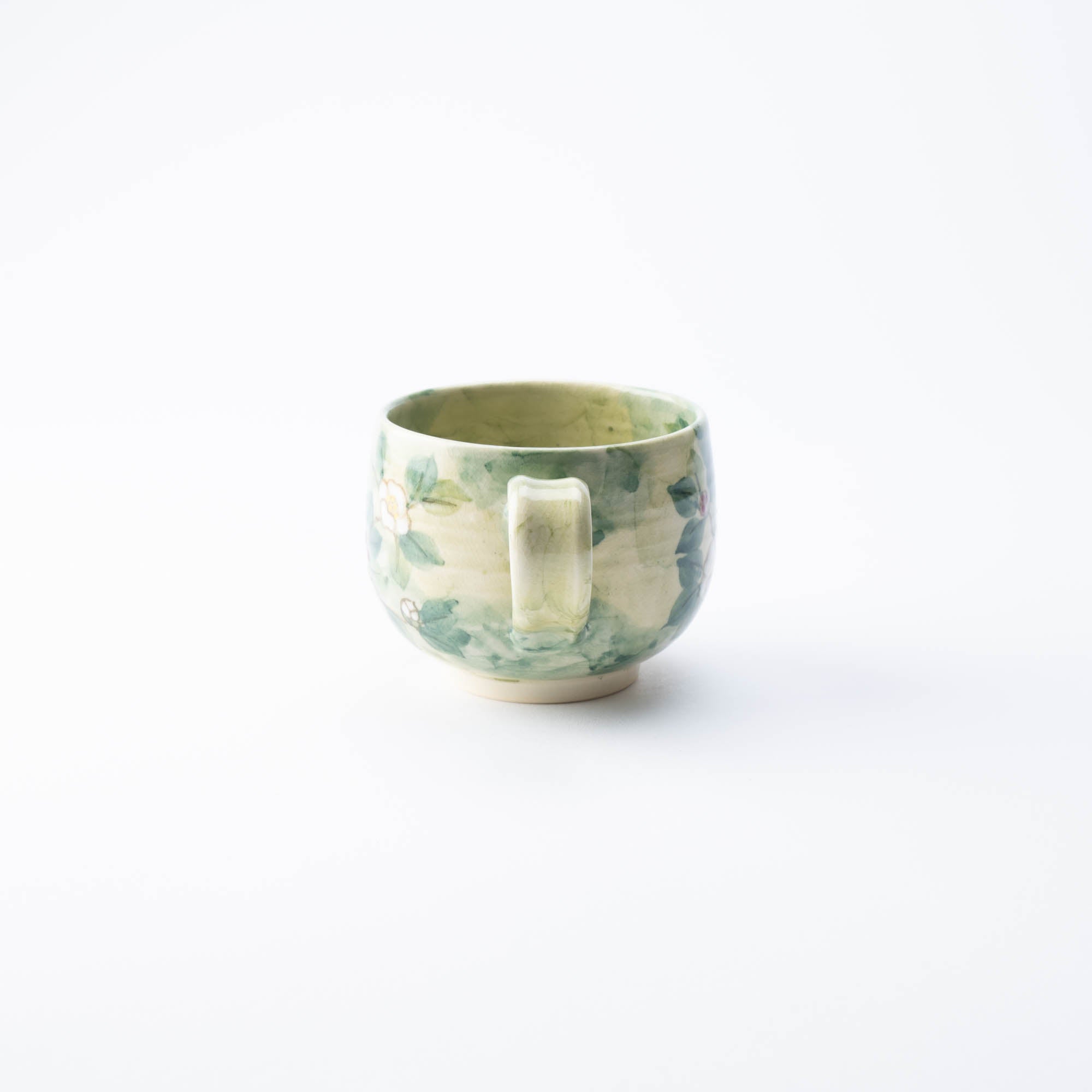 Tosen Kiln Camellia Kiyomizu Ware Cafe au Lait Mug - MUSUBI KILN - Quality Japanese Tableware and Gift