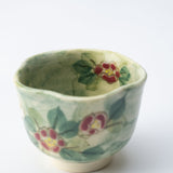 Tosen Kiln Camellia Kiyomizu Ware Japanese Teacup - MUSUBI KILN - Quality Japanese Tableware and Gift