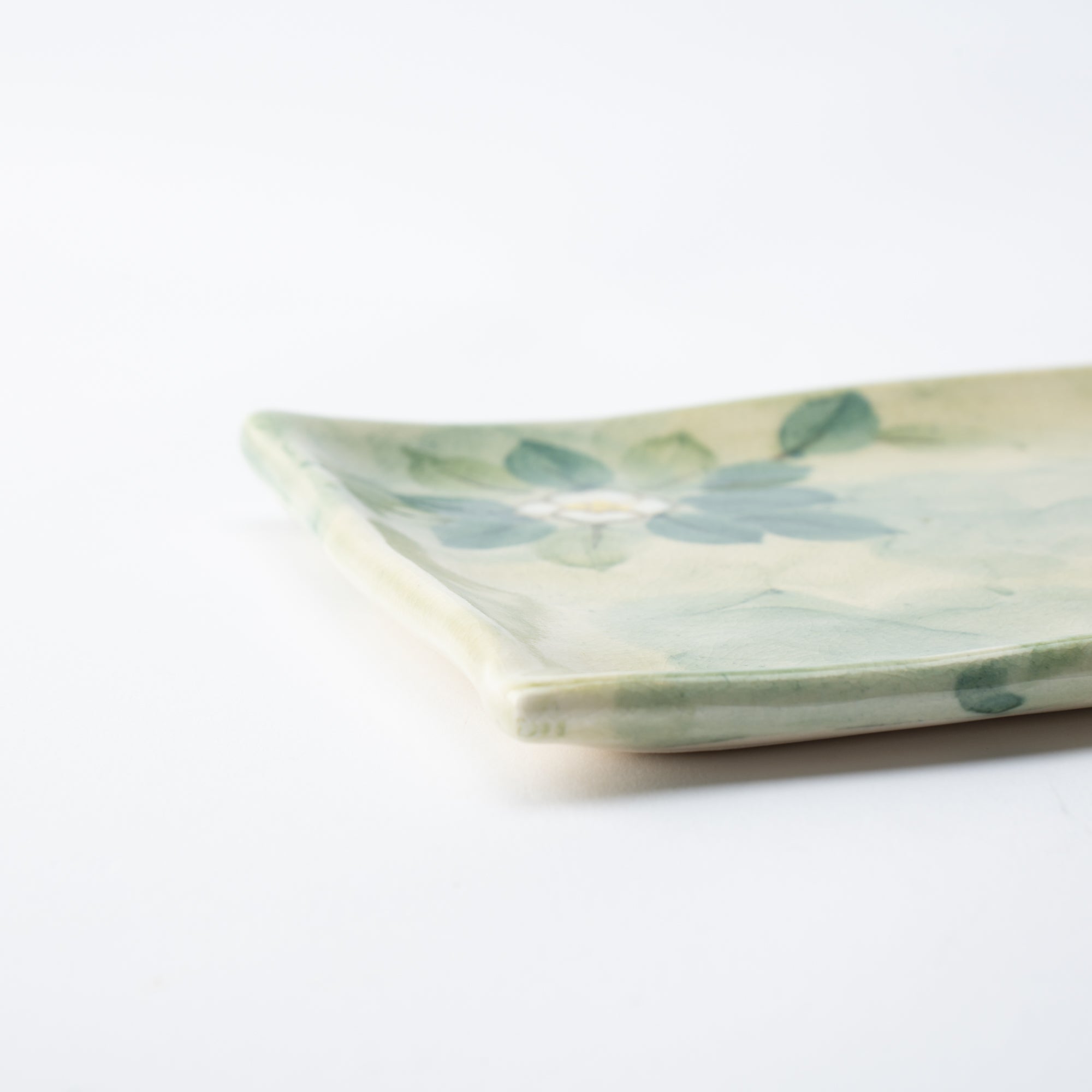 Tosen Kiln Camellia Kiyomizu Ware Rectangle Plate 10 in - MUSUBI KILN - Quality Japanese Tableware and Gift