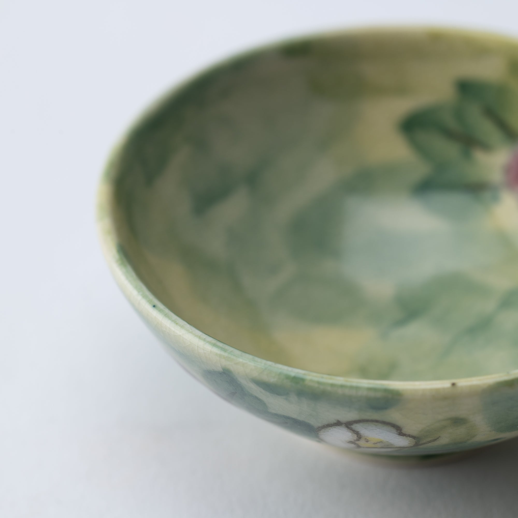 Tosen Kiln Camellia Kiyomizu Ware Sakazuki Sake Cup - MUSUBI KILN - Quality Japanese Tableware and Gift