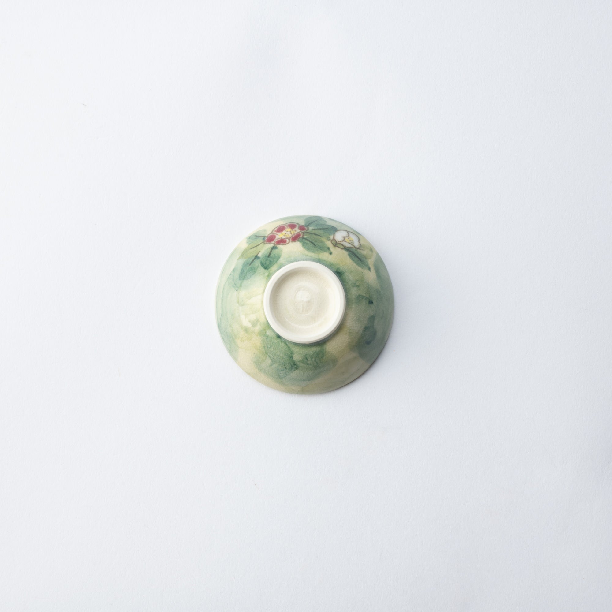 Tosen Kiln Camellia Kiyomizu Ware Sakazuki Sake Cup - MUSUBI KILN - Quality Japanese Tableware and Gift