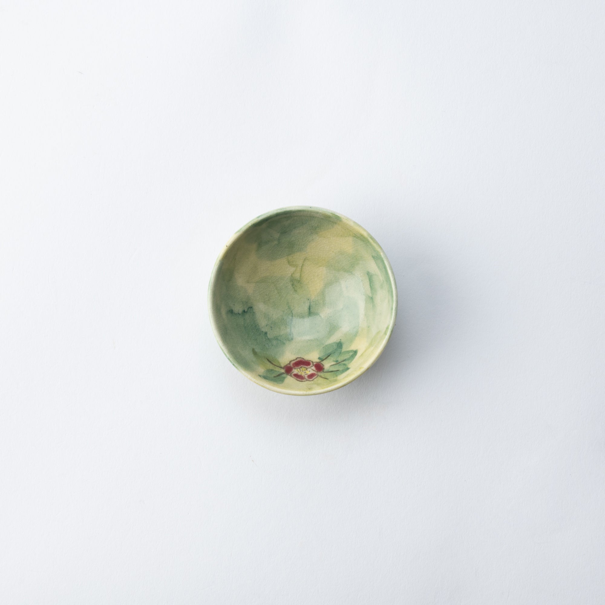 Tosen Kiln Camellia Kiyomizu Ware Sakazuki Sake Cup - MUSUBI KILN - Quality Japanese Tableware and Gift