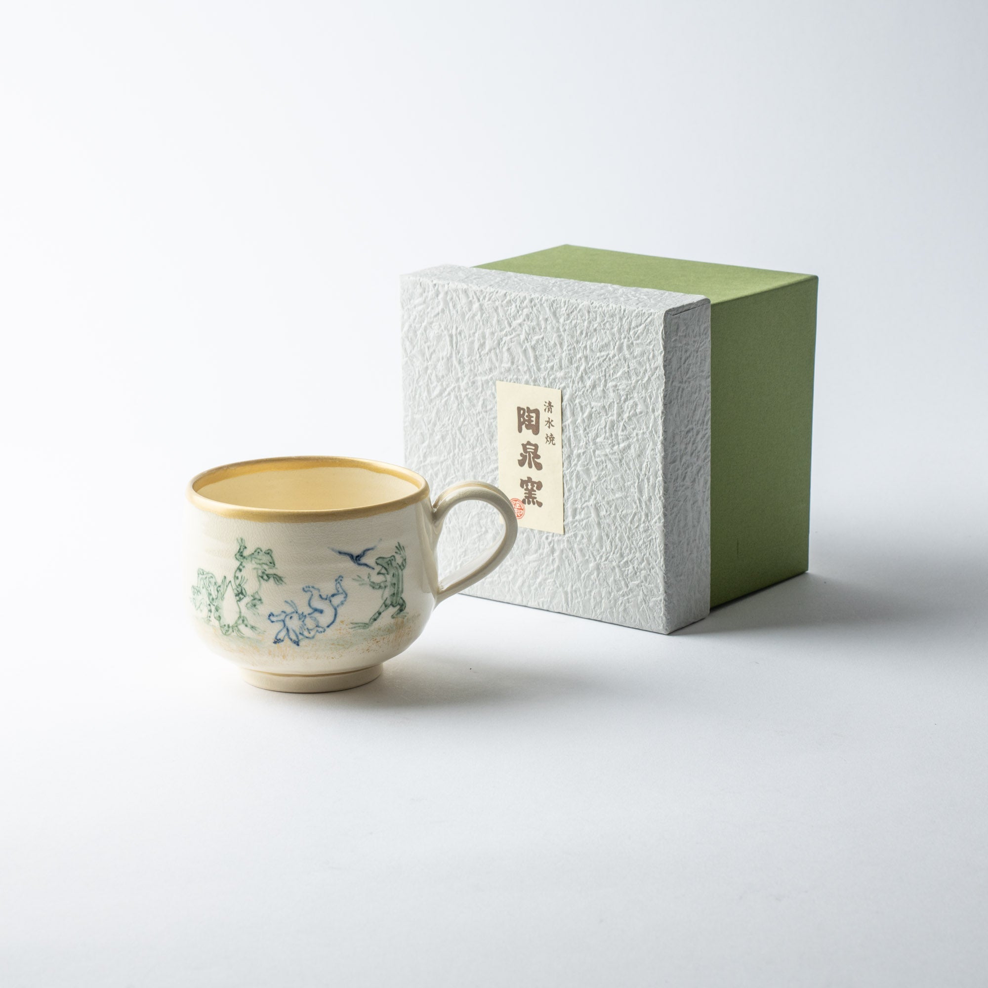 Tosen Kiln Kozan - ji Temple Choju Giga Kiyomizu Ware Cafe au Lait Mug - MUSUBI KILN - Quality Japanese Tableware and Gift