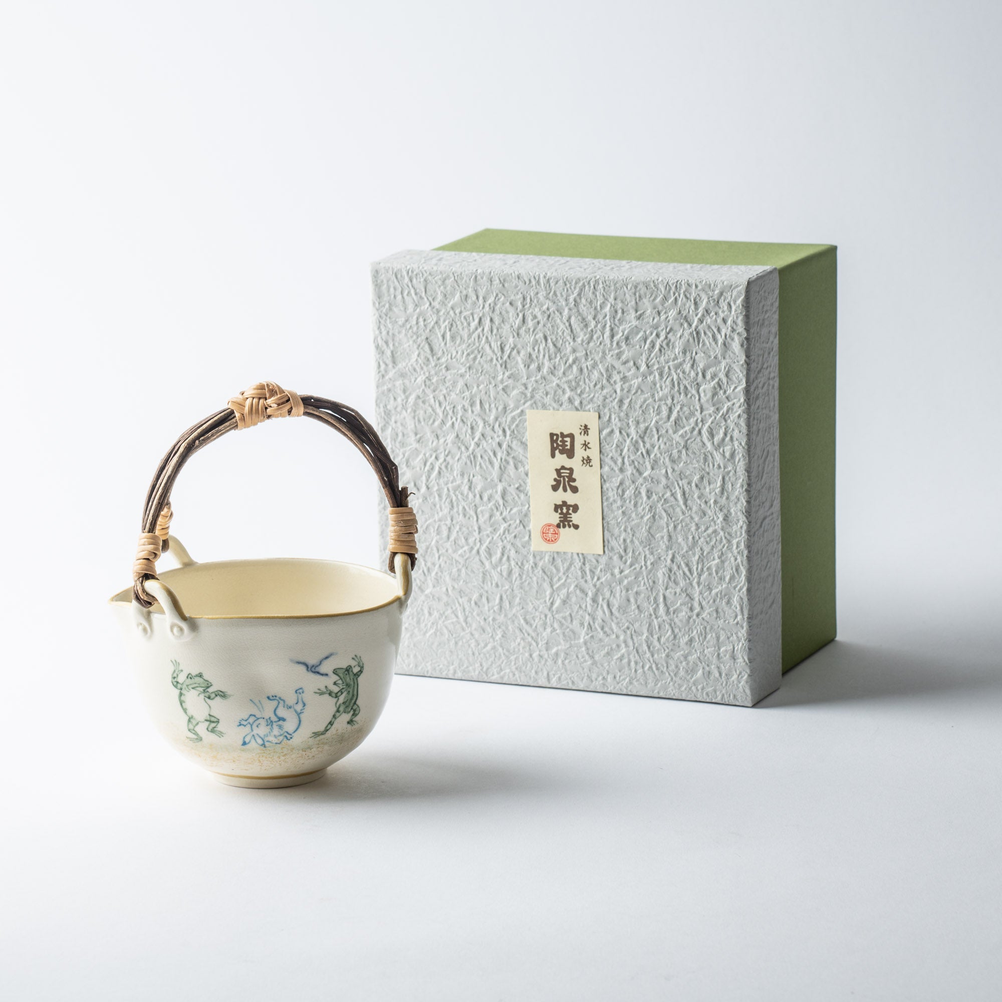 Tosen Kiln Kozan - ji Temple Choju Giga Kiyomizu Ware Katakuchi Sake Carafe - MUSUBI KILN - Quality Japanese Tableware and Gift