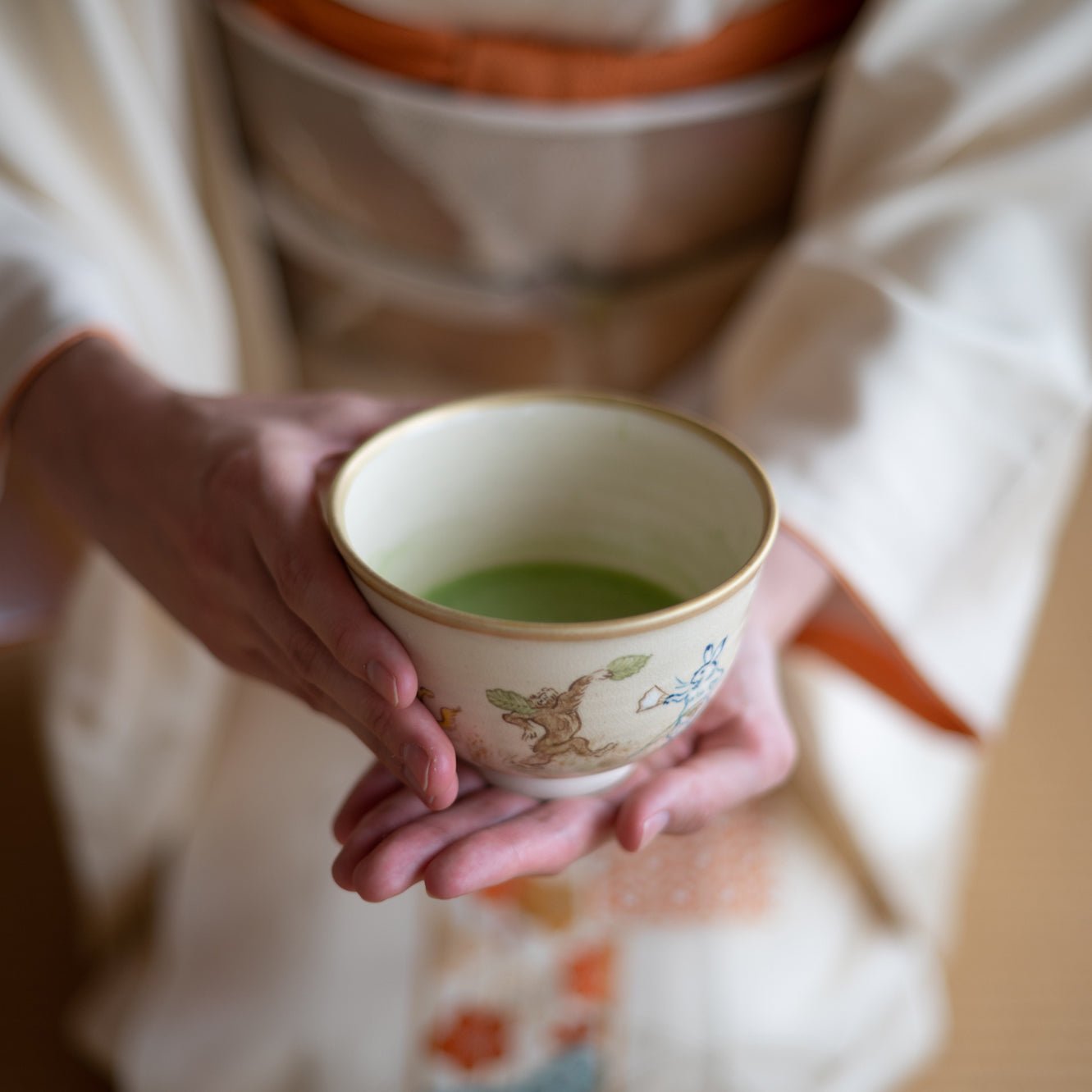 Tosen Kiln Kozan - ji Temple Choju Giga Kiyomizu Ware Matcha Bowl Chawan - MUSUBI KILN - Quality Japanese Tableware and Gift