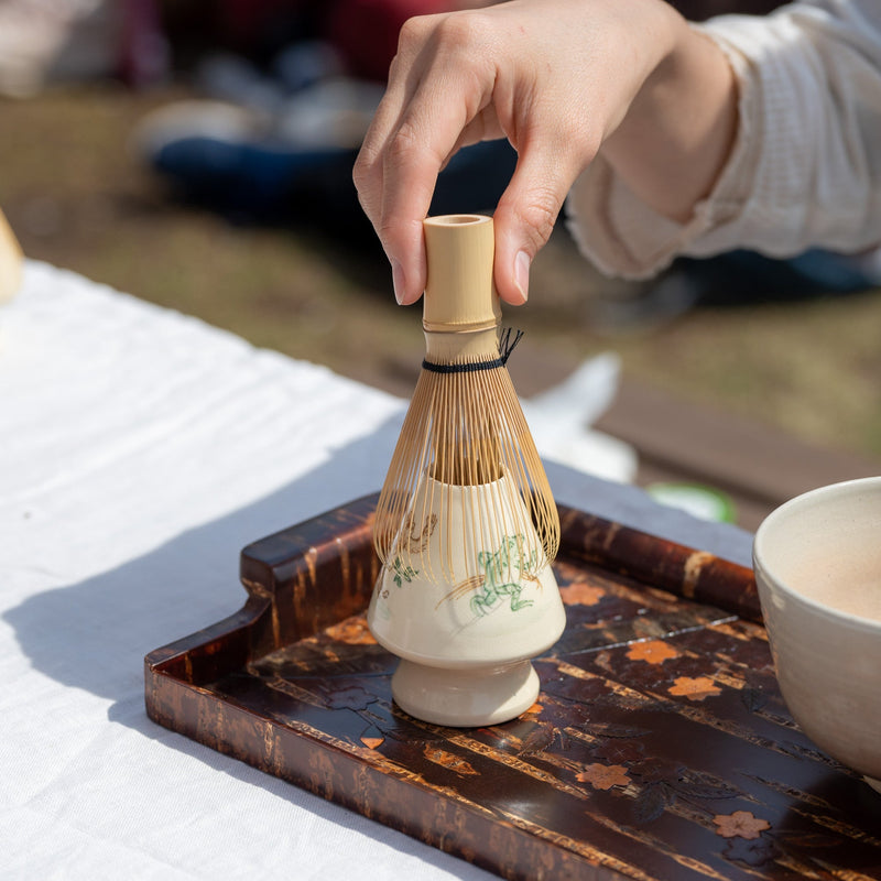 Tosen Kiln Kozan - ji Temple Choju Giga Kiyomizu Ware Matcha Whisk Holder - MUSUBI KILN - Quality Japanese Tableware and Gift