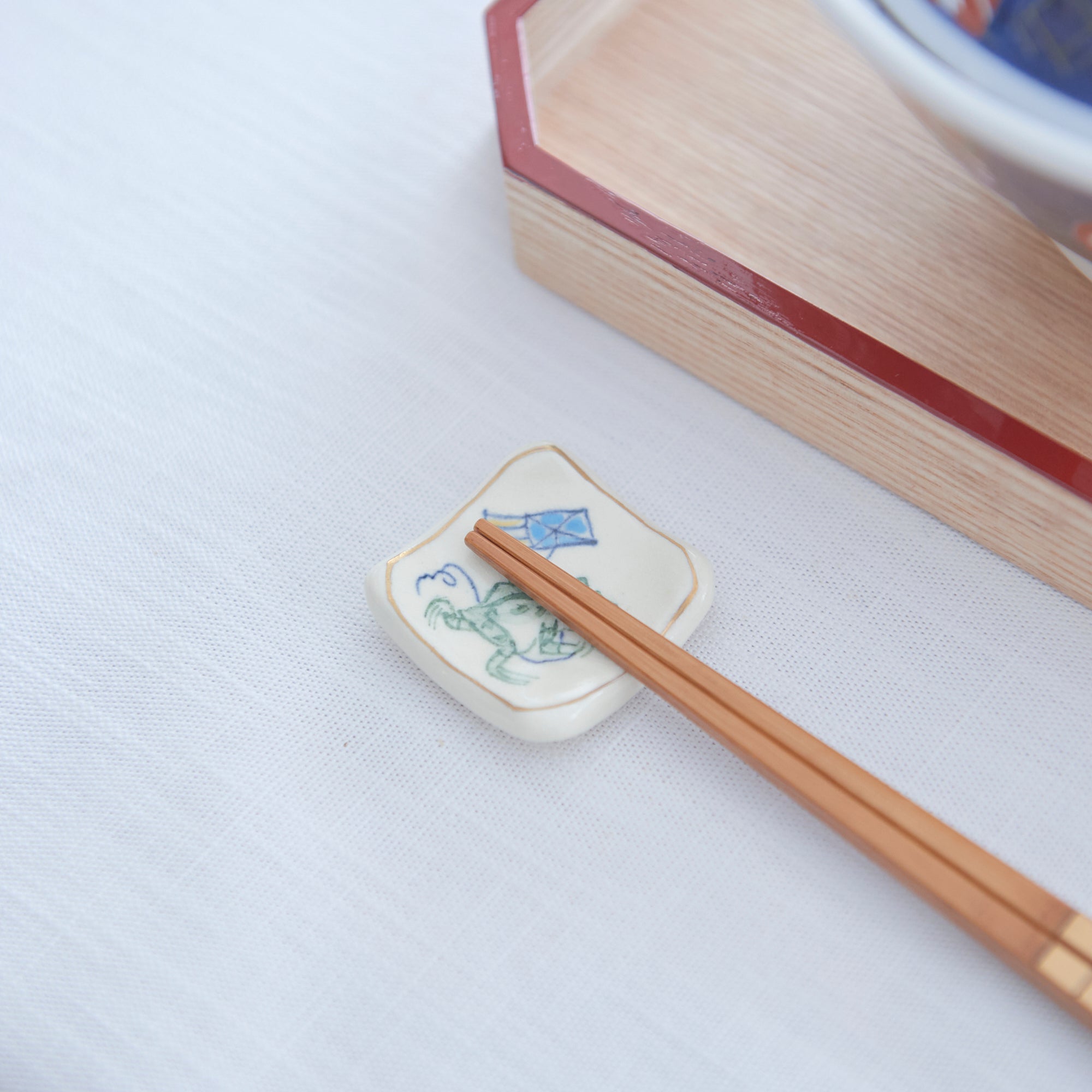 Tosen Kiln New Year Kiyomizu Ware Chopstick Rest Set - MUSUBI KILN - Quality Japanese Tableware and Gift