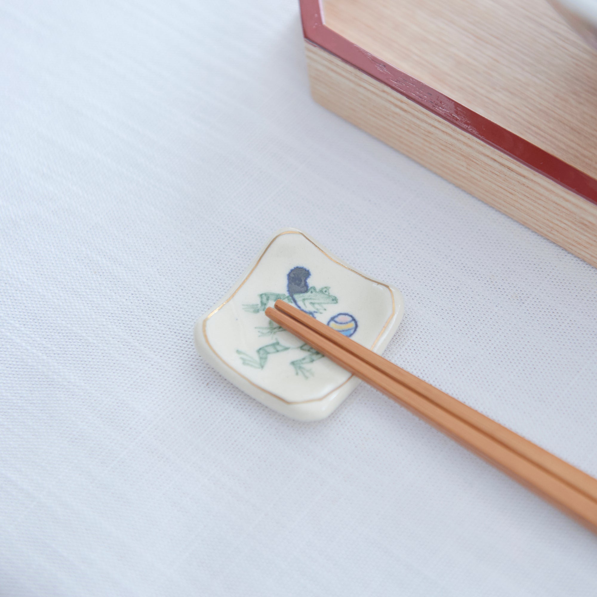 Tosen Kiln New Year Kiyomizu Ware Chopstick Rest Set - MUSUBI KILN - Quality Japanese Tableware and Gift