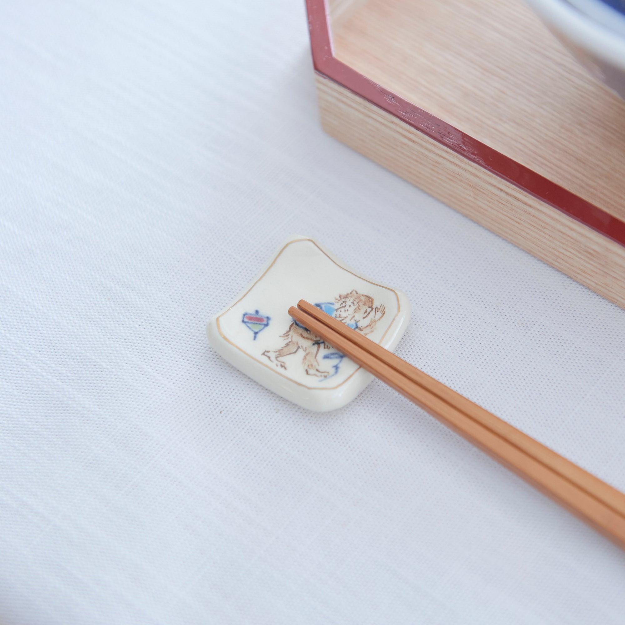 Tosen Kiln New Year Kiyomizu Ware Chopstick Rest Set - MUSUBI KILN - Quality Japanese Tableware and Gift