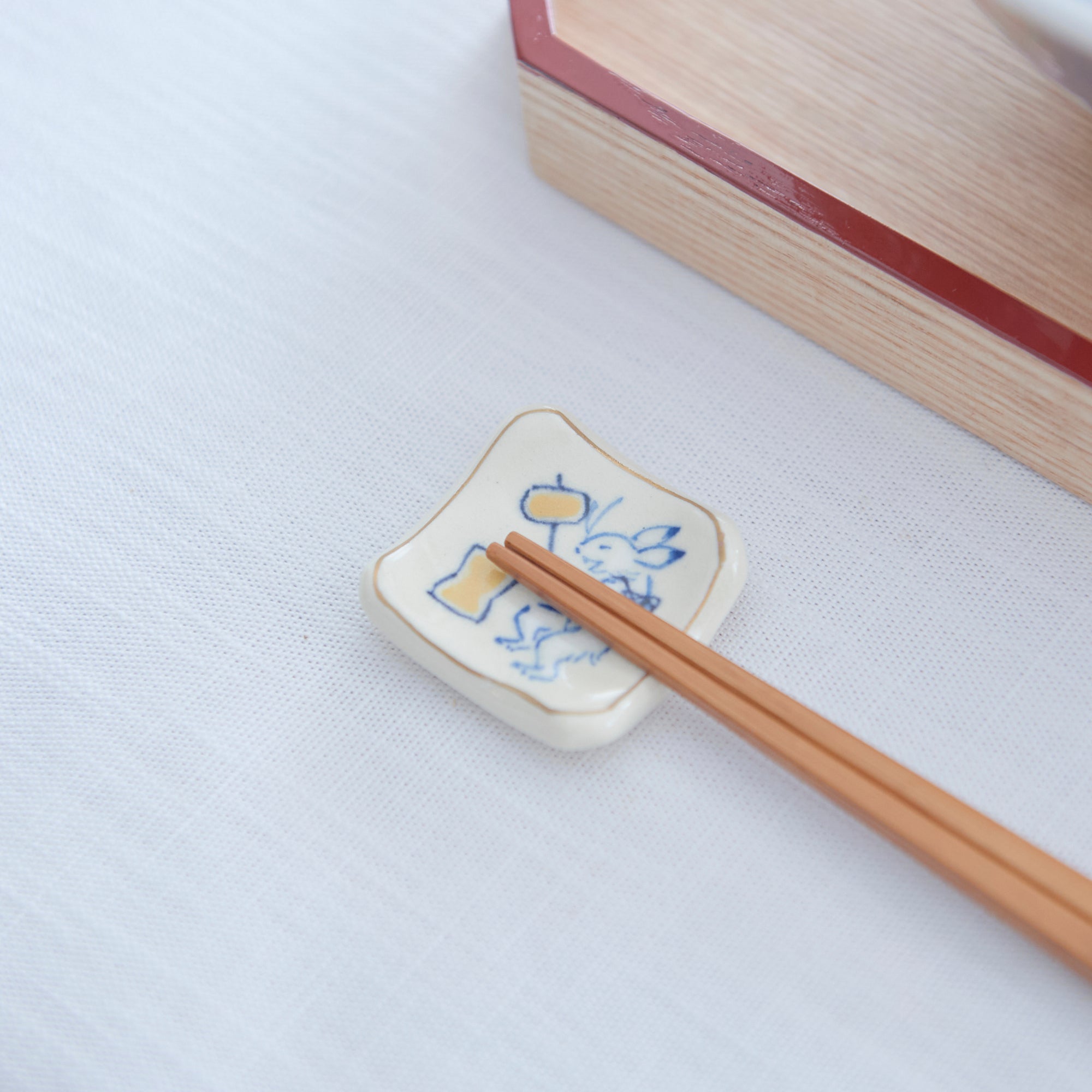 Tosen Kiln New Year Kiyomizu Ware Chopstick Rest Set - MUSUBI KILN - Quality Japanese Tableware and Gift