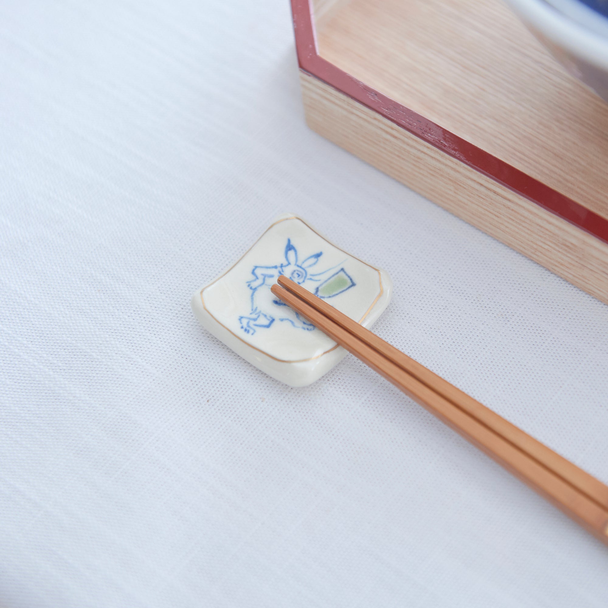 Tosen Kiln New Year Kiyomizu Ware Chopstick Rest Set - MUSUBI KILN - Quality Japanese Tableware and Gift