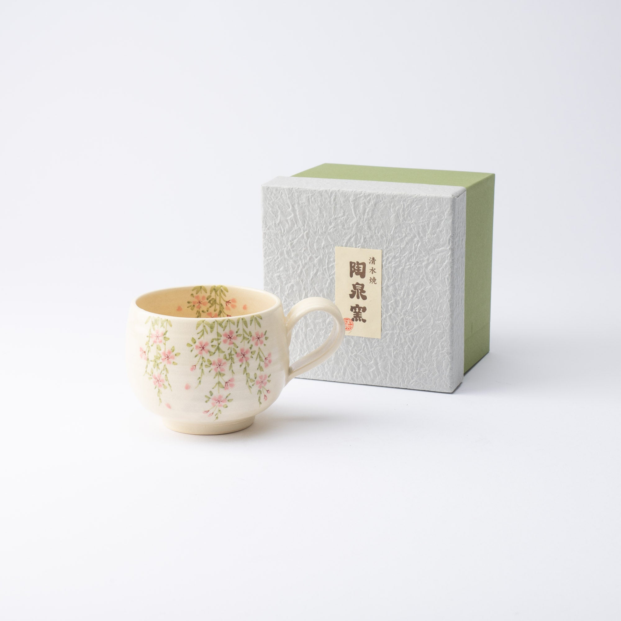 Tosen Kiln Sakura Kiyomizu Ware Cafe au Lait Mug - MUSUBI KILN - Quality Japanese Tableware and Gift