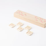 Tosen Kiln Sakura Kiyomizu Ware Chopstick Rest Set - MUSUBI KILN - Quality Japanese Tableware and Gift